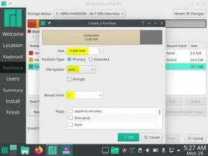 Manjaro 21 KDE Edition шаги по установке со снимками экрана